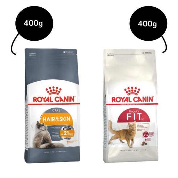 Royal Canin Fit 32 Dry Food and Hair & Skin Care Adult Cat Dry Food Combo For Cheap