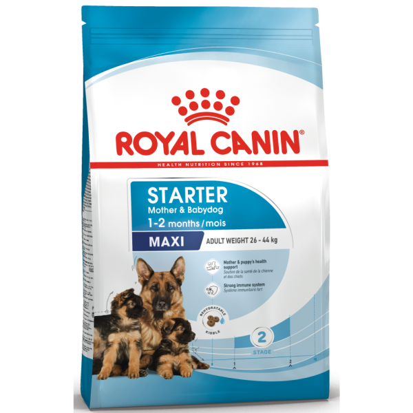 Royal Canin Maxi Starter Dry Food and Maxi Puppy Dog Wet Food Combo For Sale