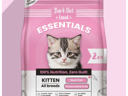 Bark Out Loud Essentials Real Fish Kitten Dry Food Cheap