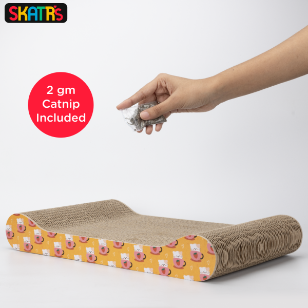 Skatrs Claw and Order Cat Scratcher with 2g Premium Catnip Free Fashion