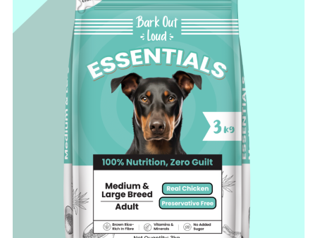 Bark Out Loud Essentials Real Chicken Medium and Large Breed Adult Dog Dry Food Hot on Sale