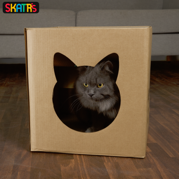 Skatrs Paw and Whiskers Cat House with 2g Premium Catnip Free on Sale