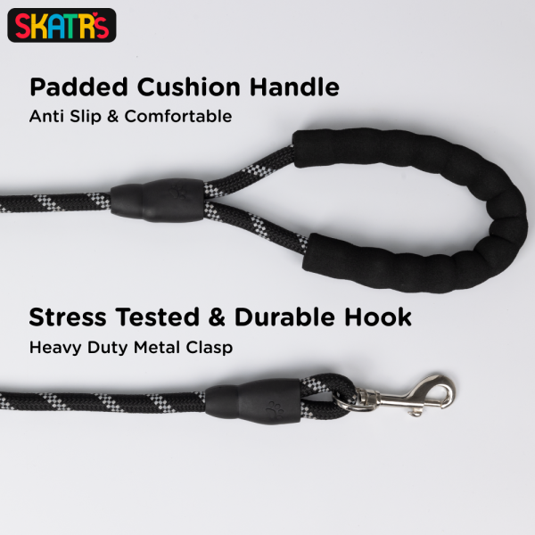 Skatrs Reflective Nylon Rope Leash for Dogs (Black White) Online