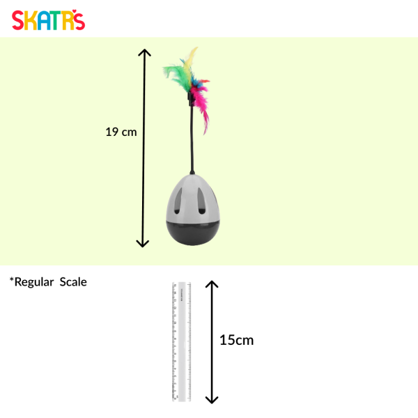 Skatrs Feather Interactive Tumbler Toy for Cats (Grey) For Discount