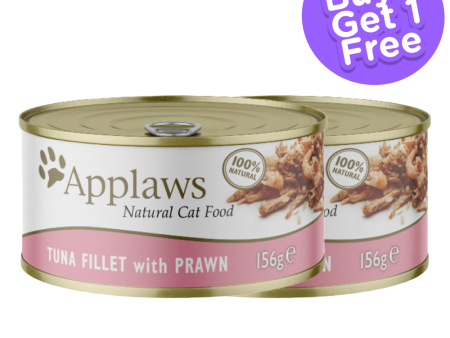 Applaws Tuna Fillet and Prawns Tinned Cat Wet Food (156g) (Limited Shelf Life) (Buy 1 Get 1) Sale