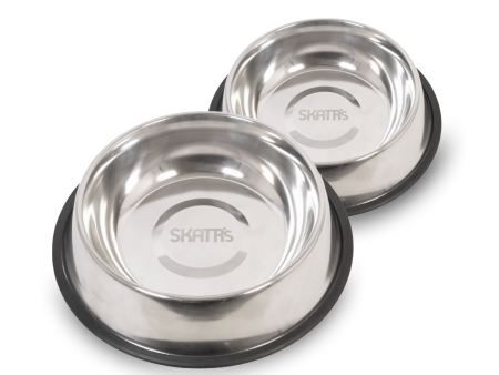 Skatrs Anti Skid Stainless Steel Bowl for Dogs and Cats Medium and Extra Large Combo Cheap