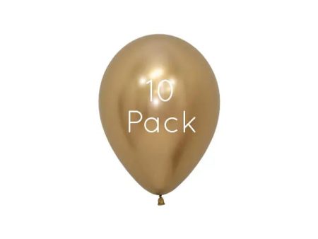 Reflex Gold Mini Balloons - 10 Pkt Supply