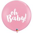 Giant Pink Oh Baby Balloon - 90cm on Sale