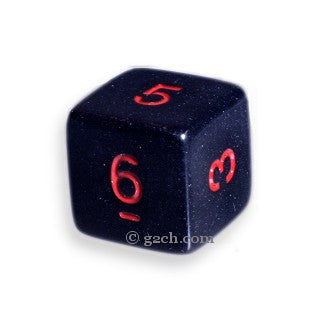 D6 Opaque Black with Red Numbers Cheap