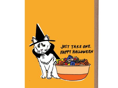 Witch Cat Halloween Card For Discount