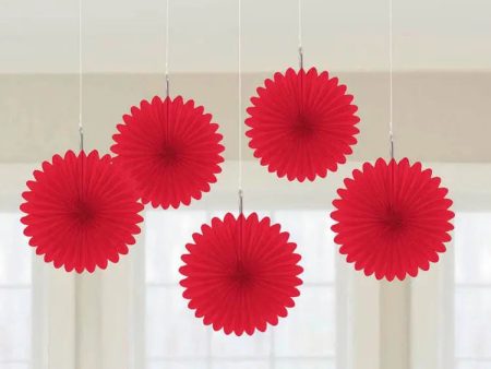 Apple Red Mini Hanging Fans - Pack of 5 on Sale