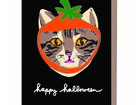 Pumpkin Cat Halloween Card For Discount