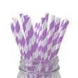 Lavender Stripe Paper Straws - 25 Pkt Online