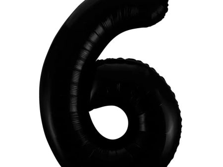 Giant Black Number Foil Balloon - 6 Online