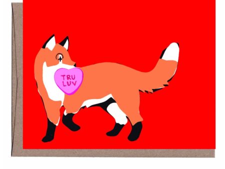 Candy Heart Fox Valentine s Card on Sale