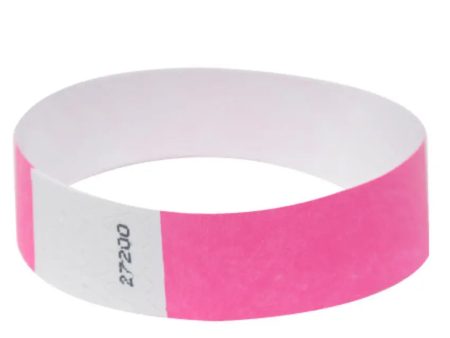 Pink Tyvek Wristbands - Pack of 50 For Cheap