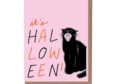 Black Cat Halloween Card For Cheap