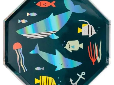 Meri Meri Under the Sea Plates - Dinner 8 Pkt - CLEARANCE Online now