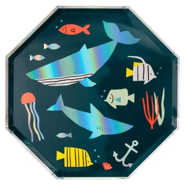 Meri Meri Under the Sea Plates - Dinner 8 Pkt - CLEARANCE Online now