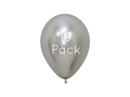 Reflex Silver Mini Balloons - 10 Pack Hot on Sale