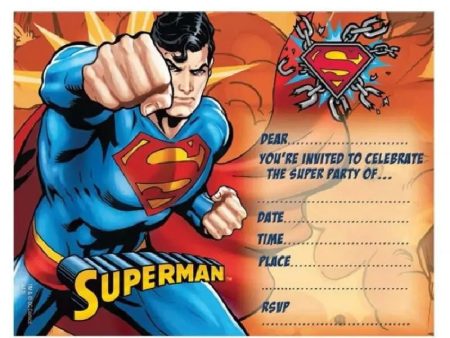 Superman Invitations - 8 Pkt Online Hot Sale