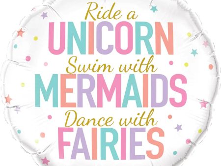 Unicorns, Mermaids and Fairies Foil Balloon Hot on Sale