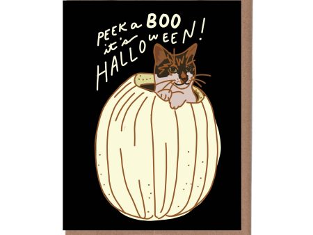 Scratch & Sniff White Pumpkin Cat Halloween Card Hot on Sale