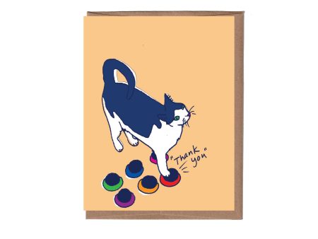 Cat Buttons Thank You Note Online now