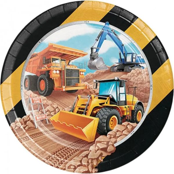 Big Dig Construction Plates - Dinner 8 Pkt Hot on Sale