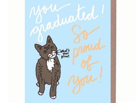 Cat Graduation Card Fashion