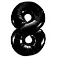 Giant Black Number Foil Balloon - 8 For Sale