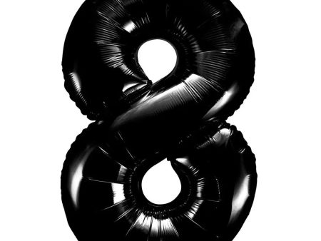 Giant Black Number Foil Balloon - 8 For Sale