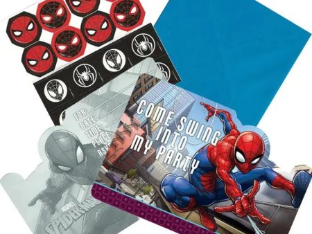 Spiderman Webbed Invitations - 8 Pkt For Sale