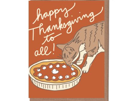 Scratch & Sniff Cat with Pie Thanksgiving Card Hot on Sale