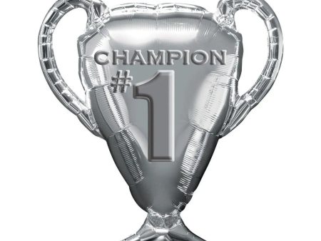 Silver Trophy Champion #1 SuperShape Foil Balloon on Sale