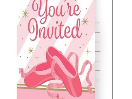 Ballerina Twinkle Toes Invitations - 8 Pkt Online