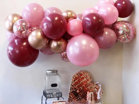 Sangria Sparkle Balloon Garland by Pop Balloons For Sale