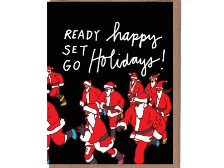 Santa Race Holiday Card Cheap