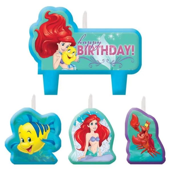 Little Mermaid Ariel Dream Big Birthday Candle Set - 4 Pkt on Sale