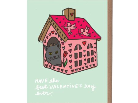 Cat House Valentine Card For Discount