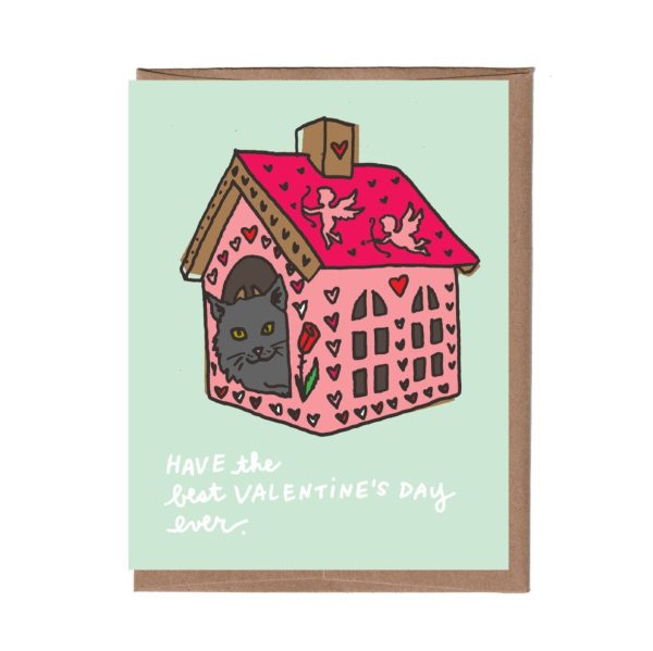 Cat House Valentine Card For Discount