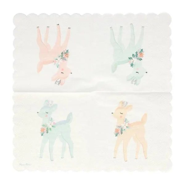 Meri Meri Pastel Deer Napkins - Beverage 16 Pkt For Cheap