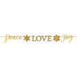 Peace Love Joy Gold Ribbon Banner Supply