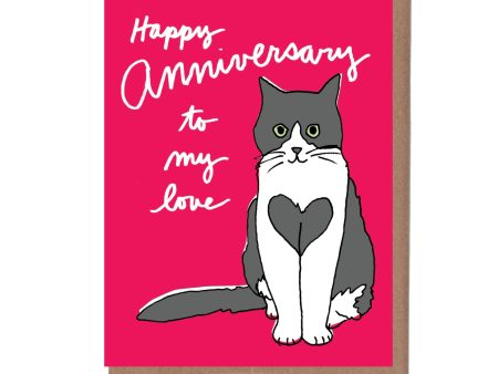 Heart Cat Anniversary Card For Discount