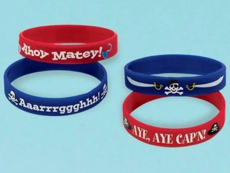 Pirate Silicone Bracelets - Pkt 4 For Cheap