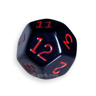 D12 Opaque Black with Red Numbers Discount