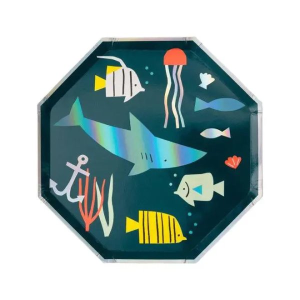 Meri Meri Under the Sea Plates - Lunch 8 Pkt - CLEARANCE Hot on Sale