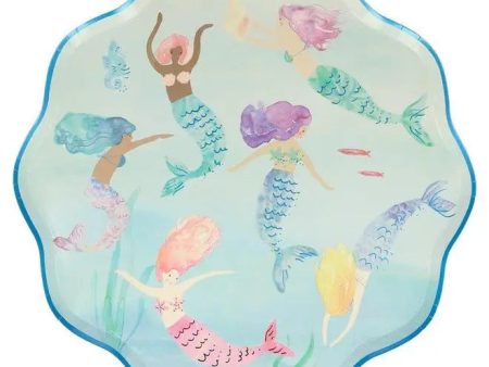 Meri Meri Mermaids Swimming Plates - Dinner 8 Pkt Online Sale