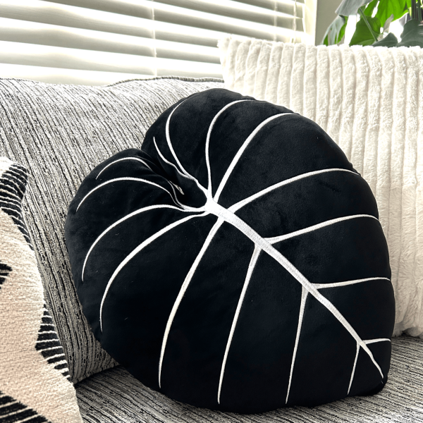 Philodendron Gloriosum Leaf Plush Pillow - Obsidian Online Sale