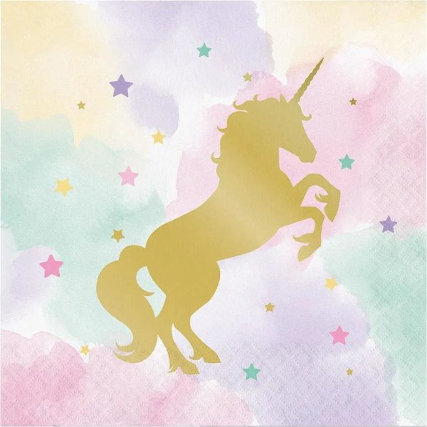 Unicorn Sparkle Napkins - Lunch 16 Pkt Discount